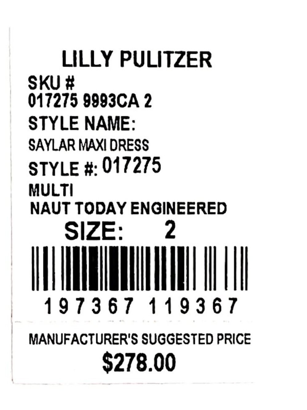 Lilly Pulitzer Saylor Maxi Dress in Multi/Naut Today NWT - Size 2 - Picture 8 of 9